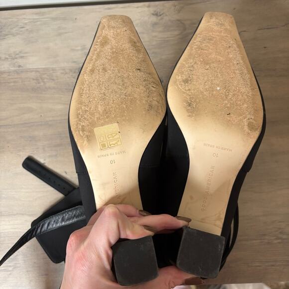 Good American Rare The Bombshell Black Ankle Heeled Boots Size 10 - Picture 6 of 7